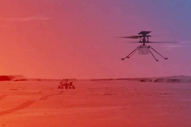 El helic�ptero Ingenuity Mars de la NASA se prepara para el primer vuelo