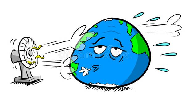 Tierra del planeta refrescada por la fan