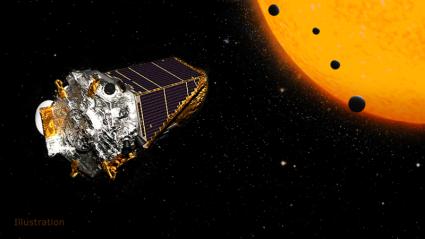 This artist's concept shows NASA's Kepler Space Telescope on its K2 mission.